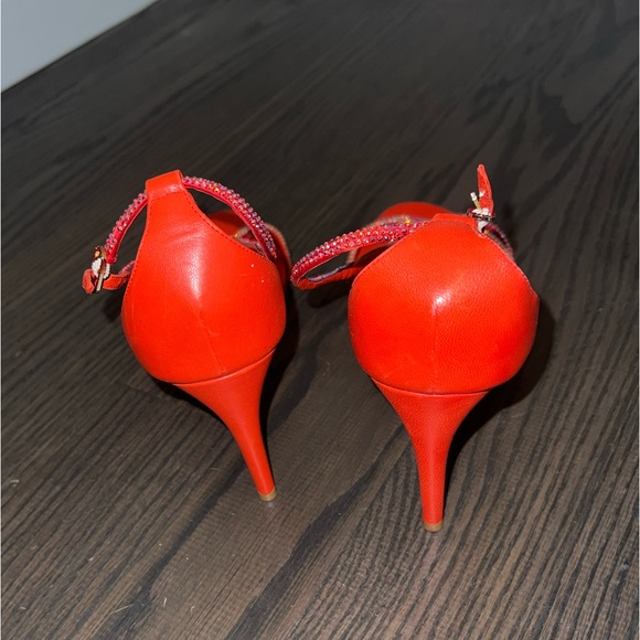 SOLD! Rene Caovilla Red Crystal-embellished Leather Sandals - Size 41 - Picture 10 of 16